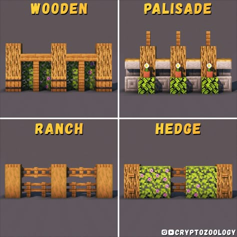 Check out 30 Minecraft wall designs on my YouTube! Minecraft House Structure, Minecraft Wooden Fence Ideas, Minecraft Stone Brick Wall Designs, Over The Garden Wall Minecraft, Minecraft Fence Designs Medieval, Minecraft Fence Ideas Wood, Minecraft Wooden Wall Designs, Wall Idea Minecraft, Minecraft Farm Wall