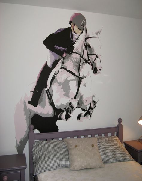 Equestrian Bedroom, Horse Girls Bedroom, Bedroom Ideas For Teens, Horse Room Decor, Horse Themed Bedrooms, Horse Mural, Horse Bedroom, Horse Room, Head Boards