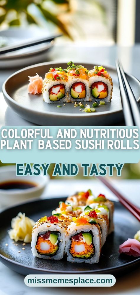 Elevate your meal prep with homemade vegan sushi rolls that are sure to impress! This easy recipe combines sticky sushi rice, high-quality nori, and a variety of fresh fillings for a delicious and healthy treat. Perfect for meal prep or entertaining guests, these sushi rolls are not only visually appealing but also packed with nutrients. With simple instructions and creative filling ideas, you’ll be rolling like a sushi chef in no time. Easy Vegan Sushi, Sushi For Pregnant Women, Home Made Sushi Ideas, Vegan Sushi Recipe, Sushi Filling Ideas, Volcano Roll Sushi, Sushi Rolls Recipe, Sushi Rolls At Home, Vegetarian Sushi Rolls