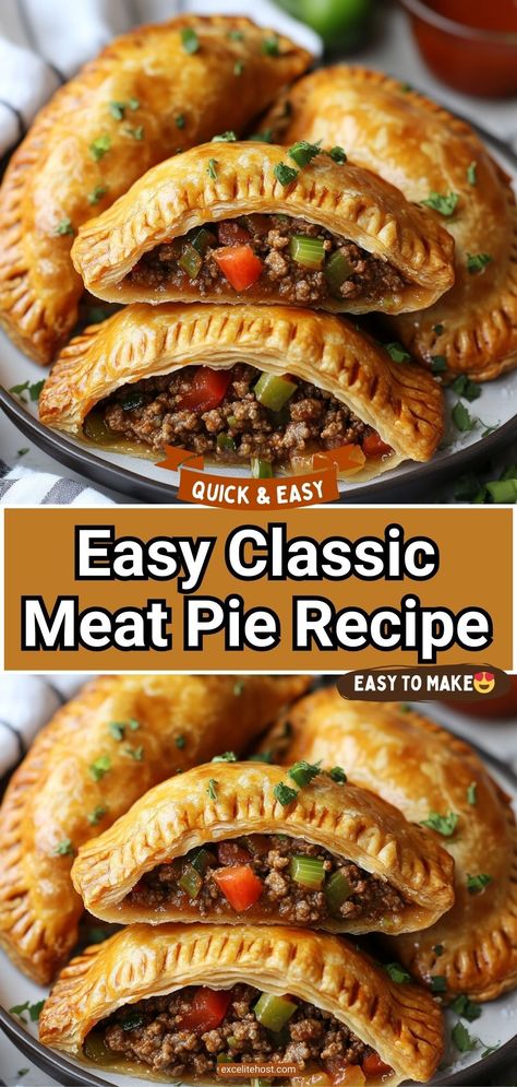 This hot, fragrant meat pie has crispy edges and a juicy filling. I like it so much. I remember the flavor of meat pies from my childhood, my mother, and grandmother baked them. This pie is a real treat for the eyes and stomach. Meat Pastries, Easy Dinner Pie Recipes, Meat Pie Filling Recipes, Easy Meat Pies Crescent Rolls, Individual Meat Pies, Dough For Meat Pies, Homemade Meat Pies Recipes, Minced Meat Pie, Meat Pie Dough Recipe