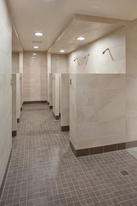 Locker Room Design, Locker Room Shower, Public Shower, Commercial Bathrooms, Gym Showers, Commercial Bathroom, Public Bathroom, Luxury Bathroom Master Baths, Modern Bathroom Interior