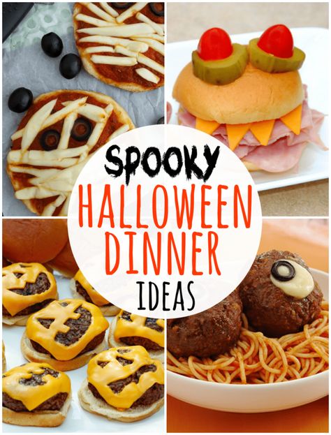 Take Five - 5 Spooky Halloween Dinner Ideas - Happy-Go-Lucky Halloween Themed Dinner Sides, Halloween Main Dish, Spooky Halloween Dinner, Halloween Dinners, Halloween Dinner Ideas, Spooky Recipes, Fun Halloween Party Food, Halloween Themed Snacks, Baby Zombie