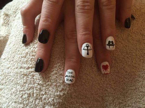 Twd Nails, Walking Dead Nails, Detailed Nails, Western Nails, Uñas Acrilicas, Nail Designs Glitter, Nails Ideas, Nails Art, Walking Dead