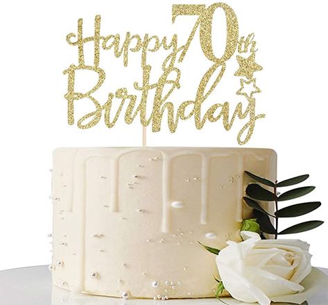 Amazon.com: Gold Glitter Happy 70th Birthday Cake Topper,Hello 70,Cheers to 70 Years,70 & Fabulous Party Decoration : Grocery & Gourmet Food 75 Birthday Cake, 60th Birthday Cake Toppers, Happy 55th Birthday, Happy 45 Birthday, 80th Birthday Party Decorations, 90th Birthday Cakes, Happy 75th Birthday, 70th Birthday Cake, 80 Birthday Cake