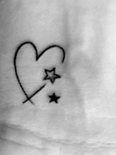 Heart Star Tattoos For Women, Star And Heart Tattoos, Star And Heart Tattoo Designs, Heart And Stars Tattoo, Heart With Stars Tattoo, Mother Daughter Star Tattoos, Stars And Hearts Tattoos, Small Star Tattoos For Women, Hearts And Stars Tattoo