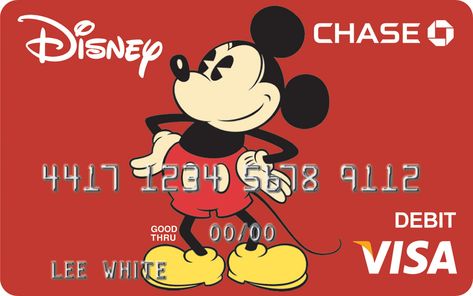 New Disney Debit Card from Chase Mickey Mouse Card, Disney Credit Card, Disney Visa Card, Debit Card Design, Resort Room, Disney Deals, Credit Card Design, Visa Debit Card, Visa Credit Card