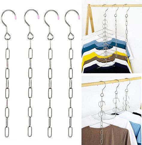 Space Saving Clothes Rack, Diy Space Saving Hangers, Indoor Closet Ideas, Hanger Design Ideas Hanging Clothes, Hangers Clothes Closet Organization, Space Saving Wardrobe Ideas, 40 Hanger Closet, Diy Hangers, Space Saving Closet