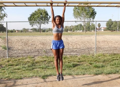 About two years ago, I began routinely hanging from a pull-up bar to develop more upper body strength. I felt weak at first, but with consistency Straight Leg Raise, Barre Studio, Strength Training Routine, Yoga Strap, Body Strength, Hanging Bar, Pull Up Bar, Upper Body Strength, Leg Raises