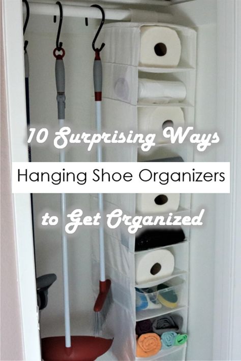 Uses For Hanging Shoe Organizer, Shoe Hanger Organizer Ideas, Uses For Shoe Organizers, Hanging Shoe Organizer Ideas, Cubicle Organization Ideas, Over Door Shoe Rack, Hanging Shelf Organizer, Shoe Shelf In Closet, Shoe Storage Hacks