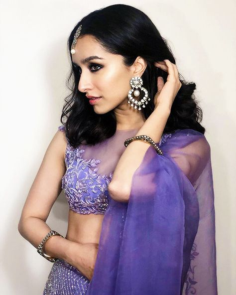 bollywood glitz Shraddha Kapoor Lehenga, Lavender Lehenga, Purple Lehenga, Shraddha Kapoor Cute, Indian Outfits Lehenga, Amala Paul, Indian Bridal Outfits, Shraddha Kapoor, Bollywood Stars