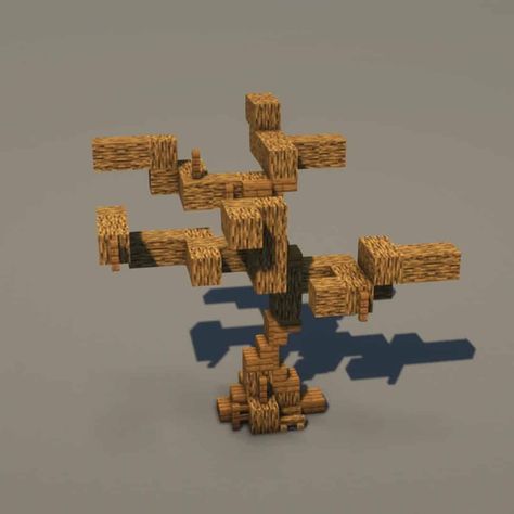 Halloween Tree Minecraft, Minecraft Spooky Decoration, Minecraft Fall Decorations, Dead Tree Minecraft, Halloween Build Minecraft, Tree Minecraft Ideas, Minecraft Oak Tree, Minecraft Bell Design, Minecraft Tree Build