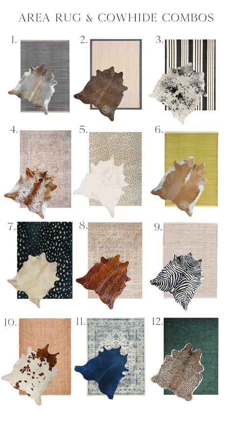 Hide Rug Living Room, Layered Cowhide Rug, Layered Rugs Living Room, Cowhide Rug Bedroom, Cowhide Rug Living Room, Antelope Rug, Layering Rugs, Cow Print Rug, Rug Over Carpet