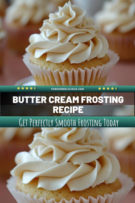 I'm excited to share my go-to butter cream frosting recipe that's perfect for cakes and cupcakes! This frosting is incredibly smooth and easy to work with, making it ideal for all your baking needs. Whether you're making a birthday cake or just treating yourself, this simple recipe will elevate your desserts to a whole new level. Get ready to impress your friends and family with this creamy delight! Buttercream Frosting Recipe For Cupcakes, Best Cake Frosting Recipe For Decorating, Fluffy Butter Cream Frosting, Buttercream Less Sweet, Diy Butter Cream Frosting, Buttercream Cake Frosting Recipe, Best Frosting For Yellow Cake, Butter Cream Frosting For Cupcakes, Sweet Cream Frosting