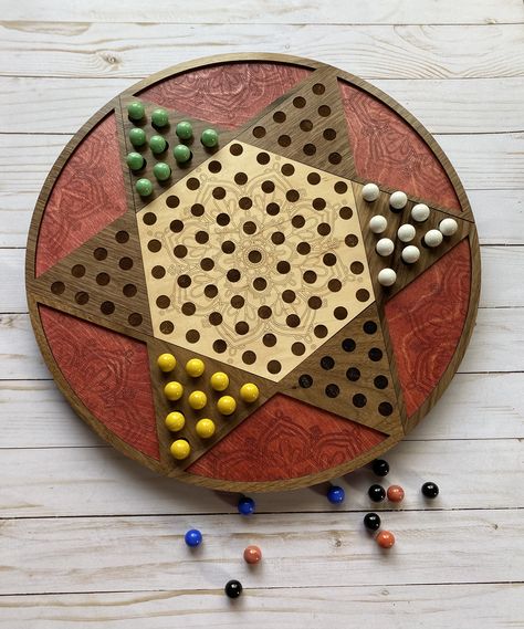 Chinese Checker Board, DIY, Glowforge Checkers Aesthetic, Intj Aesthetic, Chinese Checkers Board, Checkers Board, Chinese Checkers, Checker Board, Game Time, Intj, Diy Woodworking