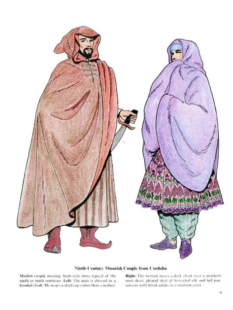 Moorish Spain Clothing, Andalusian Clothing, Spanish Character Design, Moorish Fashion, Moorish Clothing, Portugal Clothes, Outfits For Spain, Tom Tierney, Spanish Clothing