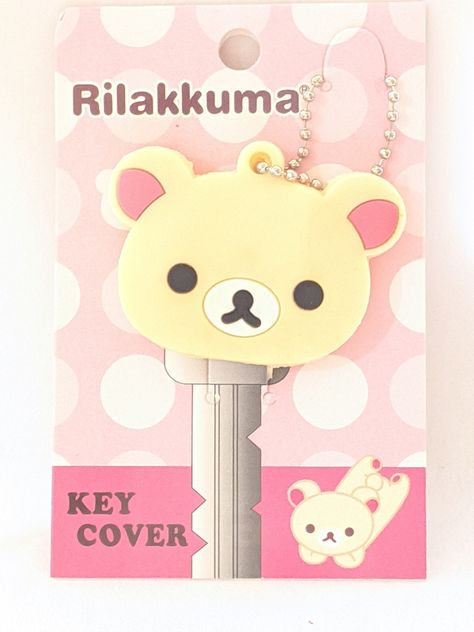 Cute Rilakkuma design key cap cover with pendant chain Size: approx. 4 * 5.5 cm (1.6 * 2.2 in.) Size for Keys approx. 2.5 - 4 cm (1 - 1.6 in.) 4 lovely designs to choose from: Rilakkuma - Brown Bear Korilakkuma - White (Beige) Bear Kiiroitori - Yellow Bird Shappo - Pink Rabbit Cute Rilakkuma, Hello Kitty Car, Key Cap, Key Chain Holder, Key Cover, Hello Kitty Items, Cute Little Things, Cute Stationery, Rilakkuma