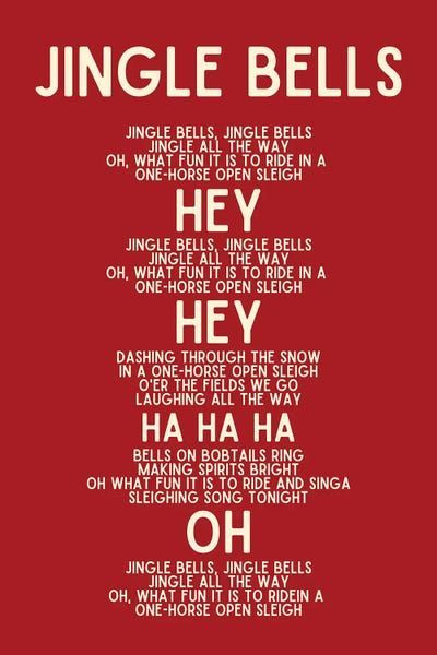 Jingle Bell Lyrics, Jingle Bell Decor, Jingle Bells Lyrics, Preschool Christmas Songs, Christmas Carols Lyrics, Christmas Songs For Kids, Bell Decor, One Horse Open Sleigh, Christmas Classroom Door