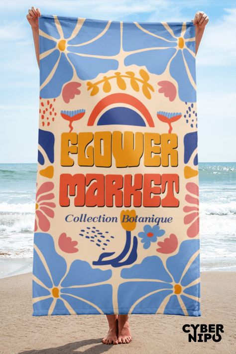 Flower Market Botanical Towel for Summer Beach Day 2023, Aesthetic Flowers Towel for Beach Life Aesthetic Beach Towel, Summer 2023 Aesthetic, 2023 Aesthetic, Aesthetic Flowers, Trendy Flowers, Aesthetic Beach, Summer Essential, 2023 Collection, Pool Days