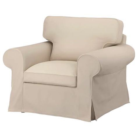 UPPLAND Armchair - Hallarp beige - IKEA Ektorp Sofa, Laminated Veneer Lumber, Ikea Ektorp, Ikea Sofa, Deep Seat Cushions, Arm Chair Covers, Ikea Family, Fabric Armchairs, Comfy Chairs