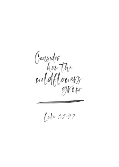 Luke 12:27, Consider how the wildflowers grow Wildflower Love Quotes, Wildflower Sayings Words, Wildflowers Bible Verse, She Belongs Among The Wildflowers Tattoo, Be A Wildflower Quote, You Belong Among The Wildflowers Wallpaper, Bible Flower Quotes, Bible Wildflowers, She Is A Wildflower Quote