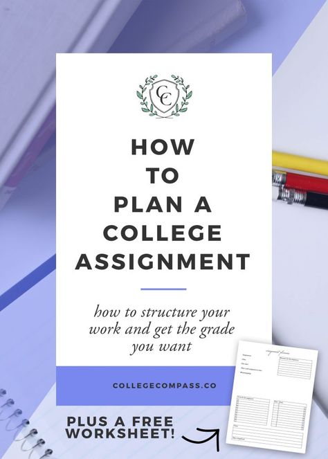 How to plan a college assignment - a guide that includes a free printable worksheet! Click through to read and pin to save for later. College Assignment, Assignment Planner, Types Of Education, Importance Of Time Management, College Courses, Online Degree, Online University, Online Student, Online College