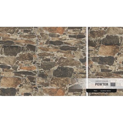 EliteTile Rambla 16" x 24" Porcelain Wall & Floor Tile & Reviews | Wayfair Porcelain Stone Tile Floor, Rock Tile, Stone Look Wall, Stone Tile Flooring, Pipe Table, Merola Tile, Tile Saw, Rock Wall, Grout Color