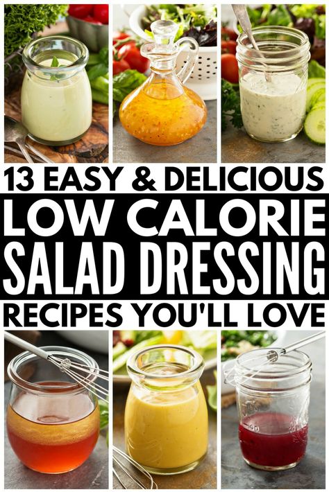 Low Calorie Asian Dressing, Healthiest Salad Dressing, Low Calorie Dressing Recipe, Low Calorie Salad Dressing Recipes, Low Calorie Salad Dressing, Healthy Dressings, Low Fat Salads, Low Carb Salad Dressing, Low Calorie Meals