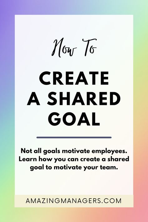 Unleash the power of teamwork with a shared goal that reflects your team's values and aspirations. Learn how to engage your employees in meaningful conversations to craft a vision that inspires and unites. Employee motivation. Employee engagement. Managing people. Leadership. Leadership development. Tips for Managers. Teamwork. Goal setting. Goal Setting Activities Team Building, Team Goal Setting Activities, Team Goal Board Ideas, Team Meeting Ice Breakers, Teamwork Motivation, Team Work Motivation, Employee Engagement Activities, Goal Activities, Engagement Goals