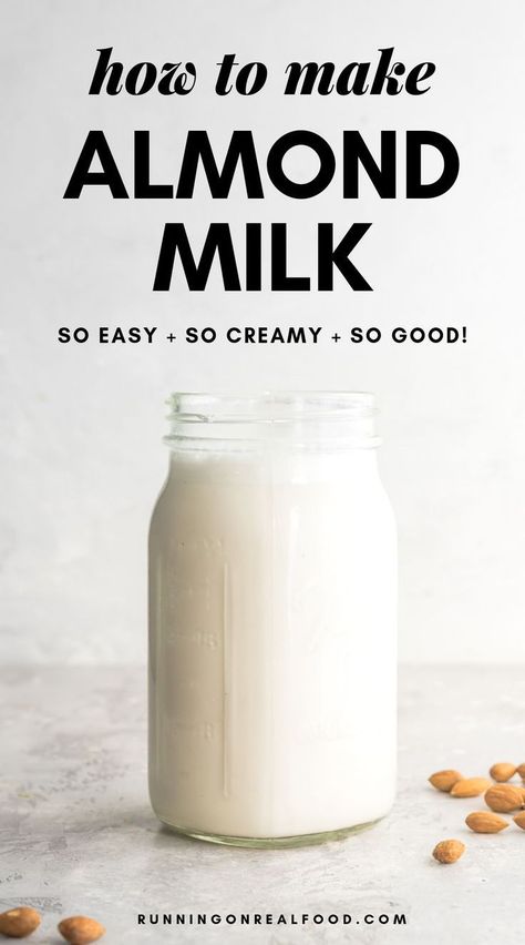 Nut Milk Recipe, Homemade Nut Milk, Make Almond Milk, Almond Milk Recipes, Homemade Almond Milk, Vegan Milk, Raw Almonds, Dairy Free Milk, Nut Milk