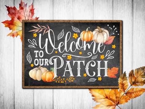 Welcome To Our Patch Fall Wall Art with a family theme for your home this Fall Season. Cozy Autumn Print. Enjoy this Pumpkin Patch design with cute pumpkins, fall leaves and a Fall Saying.  Fall Décor For Home. Rustic Fall Print adds a Cozy Fall feeling to any space. Faux Chalkboard background makes this unique. *INSTANT DOWNLOAD* Welcome the Fall Season into your home with this beautiful Fall Wall Art printable. Downloadable wall art. Fall Season Printable Art. Autumn Wall Print. Rustic Pumpkin Autumnal Chalkboard, Fall Welcome Chalkboard Sign, Fall Blackboard Ideas, Fall Chalkboard Signs, Autumn Chalkboard Art, Fall Window Art, Fall Chalkboard Art, Farmhouse Chalkboard, Welcome To Our Patch