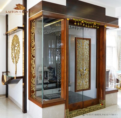 Temple Ideas, Pooja Door, Pooja Door Design, Doors Handles, Main Doors, House Main Door, Classy Living Room, Temple Design For Home, Door Design Images