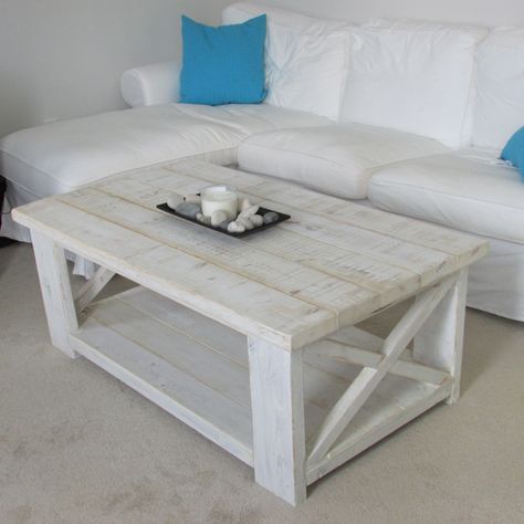 rustic white wash wood coffee table White Wash Coffee Table, White Rustic Coffee Table, White Wash Wood Furniture, Antique White Coffee Table, Washed Furniture, White Rustic Decor, Round Coffee Table Rustic, Modern Farmhouse Coffee Table, White Wood Table