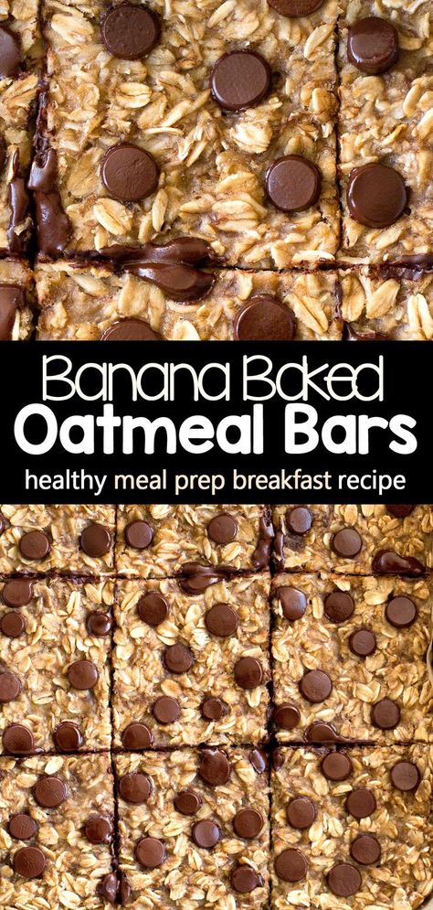 Banana Baked Oatmeal Bars, Baked Oatmeal Breakfast Bars, Breakfast Bar Recipe, Oatmeal Breakfast Bars Healthy, Baked Oatmeal Bars, Oatmeal Bars Healthy, Breakfast Bars Healthy, No Bake Oatmeal Bars, Bars Healthy