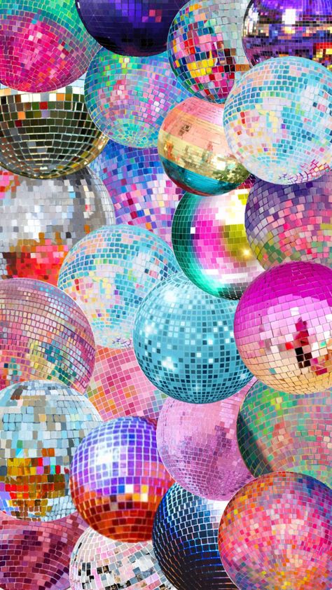 disco ball, disco ball aesthetuc, room decor, room aesthetic, disco party, disco banner Disco Balls Background, Disco Ball Collage Art, Birthday Theme Wallpaper, Disco Ball Photo Backdrop, Bright Colours Aesthetic, Disco Banana, Aesthetic Disco Party, Harry Styles Disco Ball, Disco Balls Aesthetic