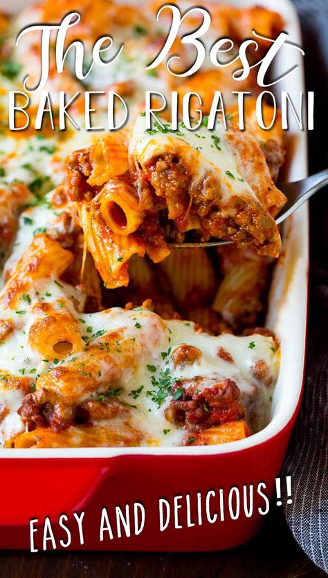 Rigatoni Pasta Recipes, Pasta Recipes Easy, Rigatoni Recipe, Rigatoni Recipes, Baked Rigatoni, Baked Pasta Recipes, Salad Pasta, Pasta Dinners, Pasta Dinner Recipes