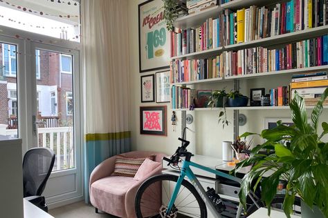 Dutch Apartment With Stained Glass Doors and Painted Walls | Apartment Therapy Dutch Apartment, Stained Glass Doors, Stained Glass Door, Painted Walls, Dark Walls, Big Windows, White Ceiling, White Wall, Glass Doors