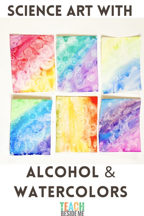 Science Art: Alcohol and Watercolor Painting - Teach Beside Me Science Art Drawings, Steam Night, Art Nook, Water Science Experiments, Drawing Games For Kids, Science Art Projects, Summer Camp Art, Art Unit, Science Camp