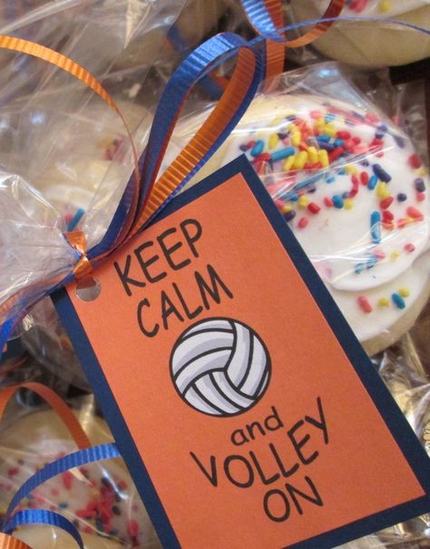 Good Luck Volleyball Treats, Volleyball Puns With Candy, Volleyball Sayings With Candy, Sports Locker Decorations Volleyball, Volleyball Locker Tags, Volleyball Fundraiser, Volleyball Snacks, Sports Treats, Volleyball Decorations