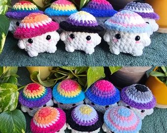 Pride-tatos - Etsy Canada Pride Crochet Plushies, Crochet With Multi Colored Yarn, Pride Crochet Projects, Gay Crochet Ideas, Pride Month Crochet, Crochet Pride Ideas, Pride Crafts To Sell, Pride Amigurumi, Pride Crochet Ideas