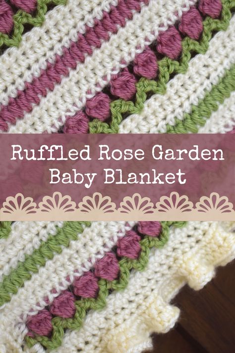 Nursery For Baby Girl, Baby Heirloom, Vintage Baby Blanket, Crochet Rose Pattern, Her First Birthday, Heirloom Blanket, Crochet Garden, Easy Crochet Baby Blanket