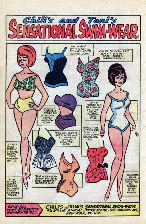 Read online Millie the Model comic - Issue # Annual 3 Millie The Model, Comic Book Paper, Dolls Printable, Sunday Funnies, Newspaper Magazine, Dolls Vintage, Christmas Paper Crafts, Vintage Paper Dolls, Poncho Style