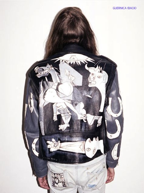 Bad ass painted leather jackets | - Trashion Helsinki - Claire Barrow, Tragic Kingdom, Painted Leather Jacket, Vintage Vespa, Bike Jacket, Painted Denim Jacket, Painted Jacket, Diy Jacket, Clothes Board