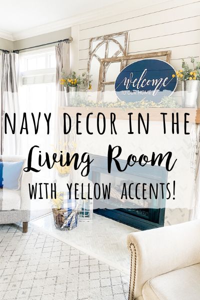 Navy Living Room Decor, Blue And Cream Living Room, Mustard Living Rooms, Blue And Yellow Living Room, Tan Living Room, Yellow Decor Living Room, Yellow Dining Room, Navy Blue Decor, Navy Living Rooms