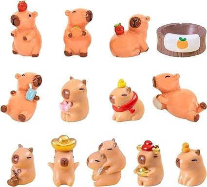 Amazon.com: Yopcuvi Capybara Figurines, Mini Capybara Resin Figurines 13 Piece Set, Capybara Car Dashboard Ornament, Ornament for Desktop Tabletop : Toys & Games Polymer Clay Capybara, Clay Capybara, Clay Idea, Jumping Clay, Clay Keychain, Clay Stuff, Resin Clay, Clay Figurine, Pretty Birthday Cakes