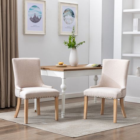 Buy Dining Chair with Leisure Padded, Rubber Wood Legs and Nailed Trim, Set of 2 for only $275.99 at Pier 1! Chaise Restaurant, Dining Chair Pads, Parsons Chairs, Upholstered Side Chair, Fabric Dining Chairs, Beautiful Chair, Rubber Wood, Chair Pads, Upholstered Dining Chairs