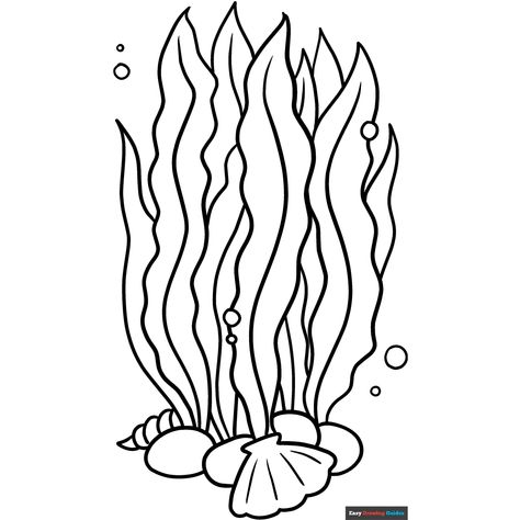 Free Seaweed Coloring Page for Kids Coloring Pages Sea Animals, Seaweed Drawing Easy, Coral Reef Coloring Pages, Crab Coloring Page, Seaweed Drawing, Sealife Drawing, Sea Coloring Pages, Sealife Art, Seaweed Art