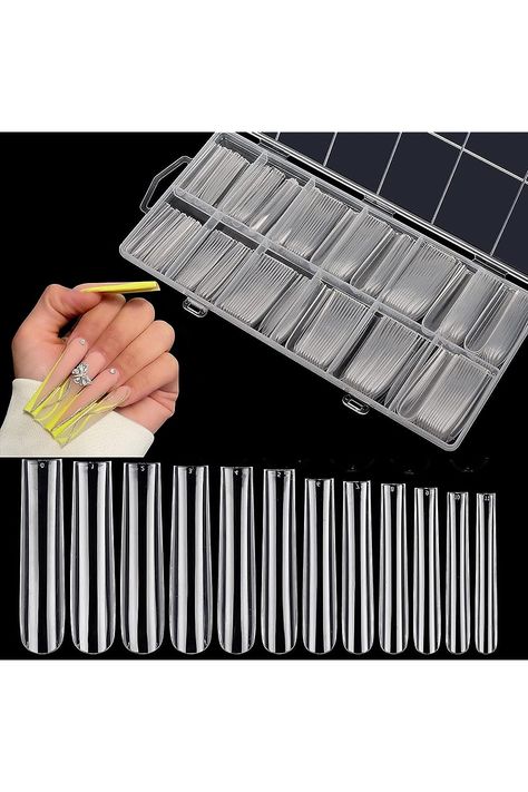 LIONVISON 3XL Clear Full Cover Nail Tips for Acrylic Nails Professional, 240PCS Extra Long Tapered Square, 12 Sizes Straight Press On Gel Nail Tips for Nail Salons Home DIY Fake Nails For Kids, Gel Nail Tips, Womens Nails, Nails For Kids, Nail Salon, Fake Nails, Nail Tips, Cute Nails, Gel Nails