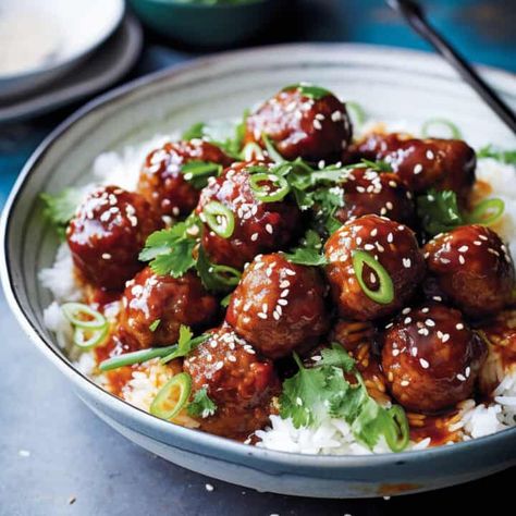 Sticky Asian Pork, Asian Pork Meatballs, Mains Recipes, Brown Sugar Pork Chops, Asian Meatballs, Pork Belly Slices, Pork Curry, Sticky Pork, Aldi Recipes