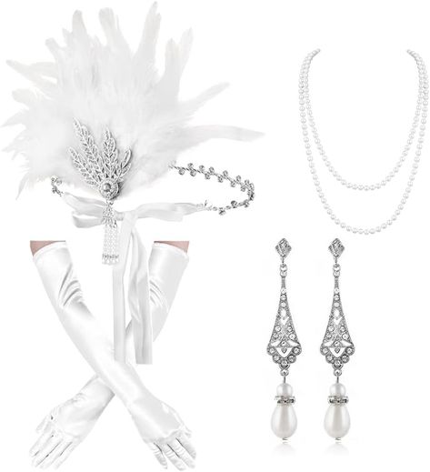 1920s Gatsby Accessories Set for Women Flapper Headband 20s Headpiece Necklace Gloves (od), Each product we feature has been independently selected and reviewed by our editorial team. As an Amazon Associate, we may earn a commission. Charleston Design, Great Gatsby Accessories, Box Gloves, Gatsby Accessories, 1920s Accessories, Flapper Accessories, 1920s Party, Headband Accessories, Flapper Headband