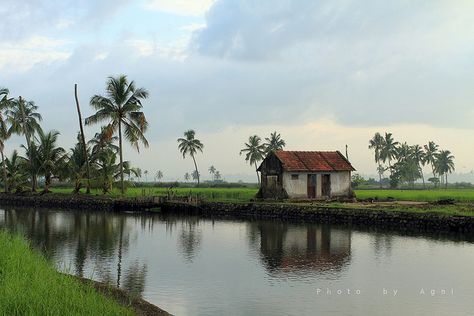 Alleppey Kerala, Kerala Travel, Composition Painting, Village Photography, Art Village, Flower Painting Canvas, Watercolour Inspiration, Landscape Photography Nature, Landscape Art Painting